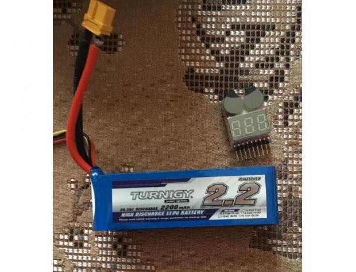 Аккумулятор Turnigy 3S 2200mah 35C max + тестер